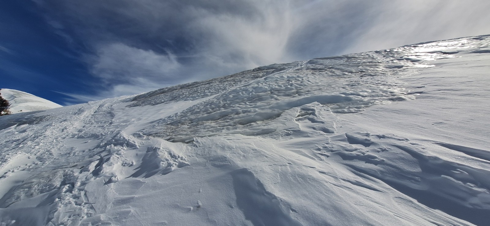 Montée de la Serpentine au col de Brenay, passage en glace