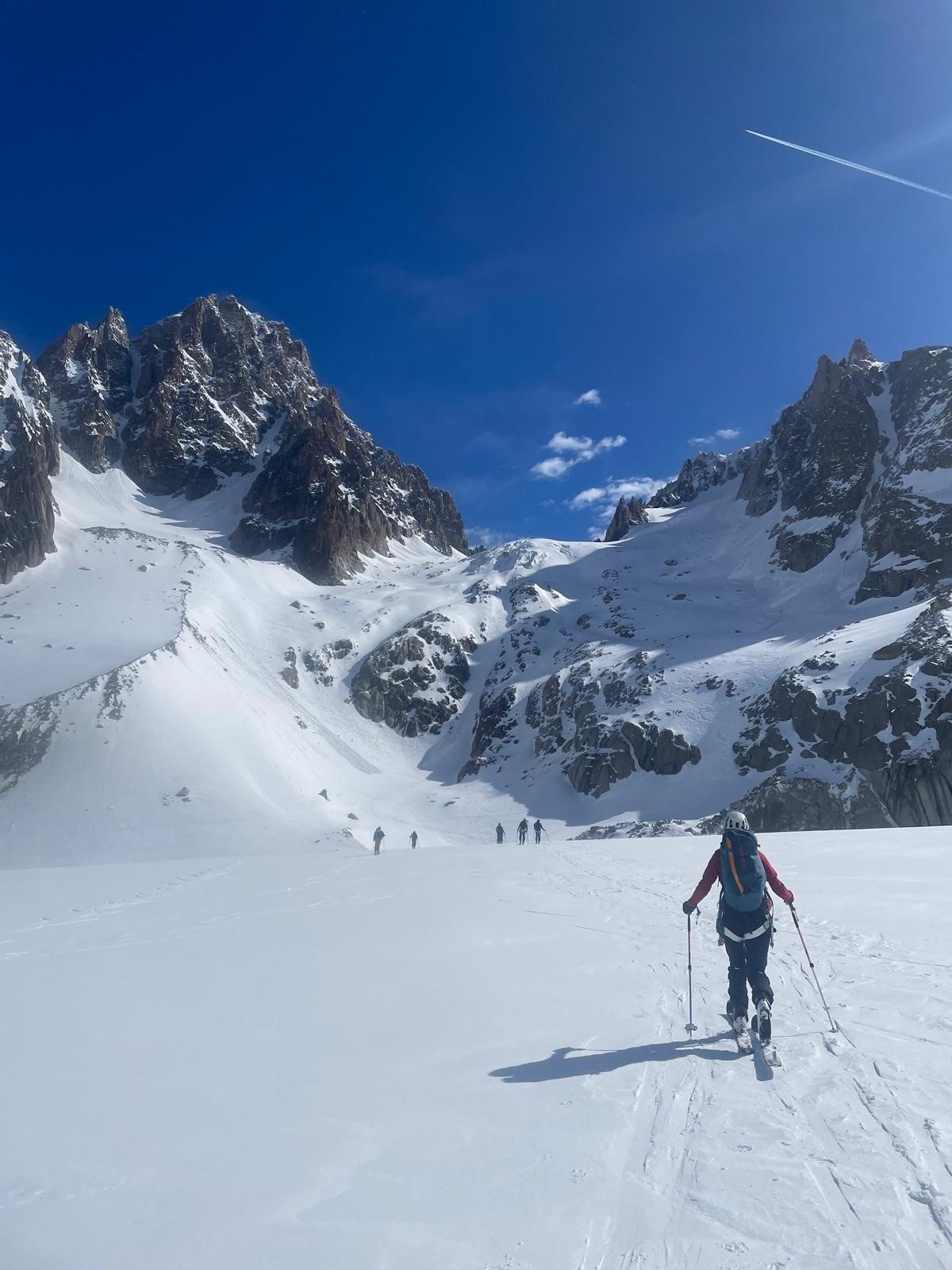 &nbsp;traversée du glacier d'Argentiere