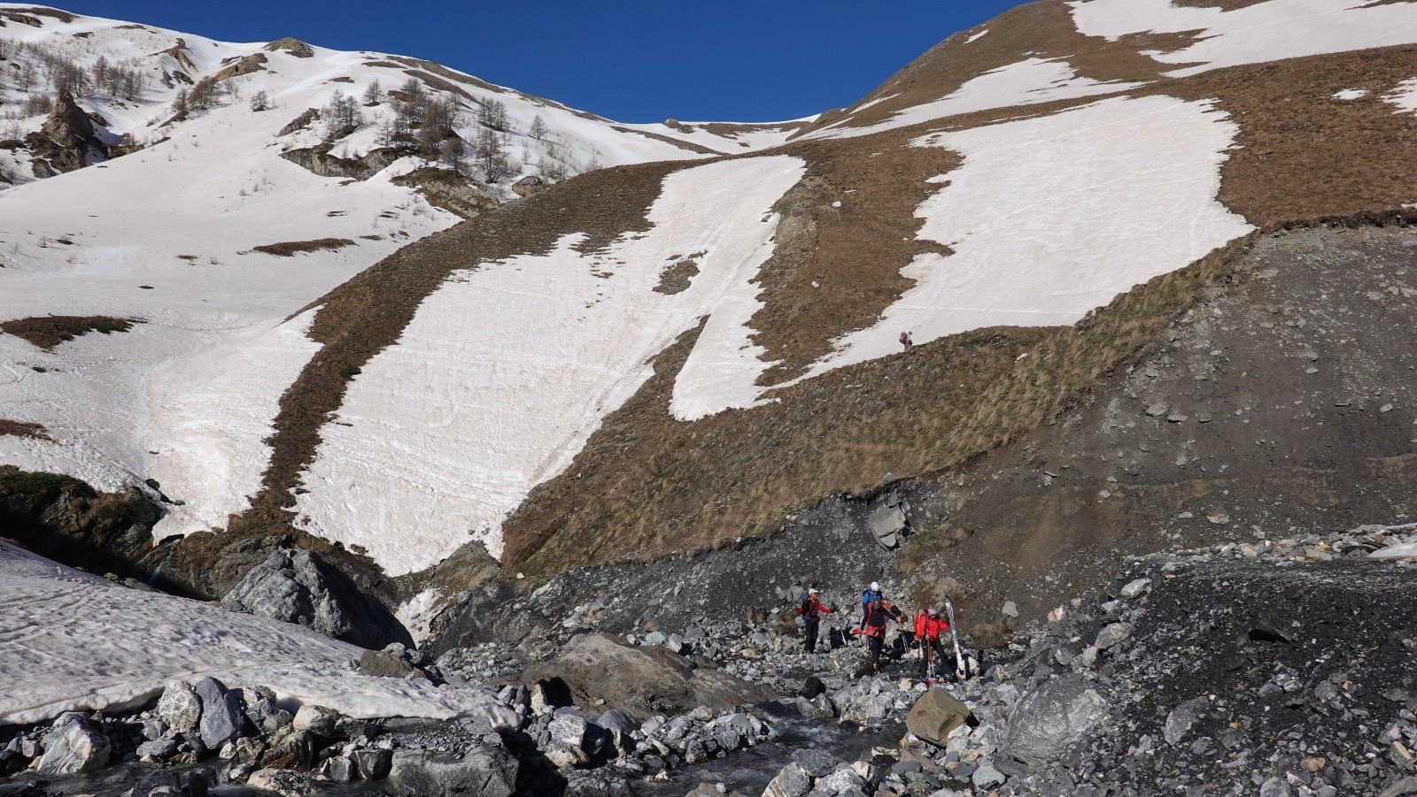 Au niveau du Pas de la Croix Blanche : court portage