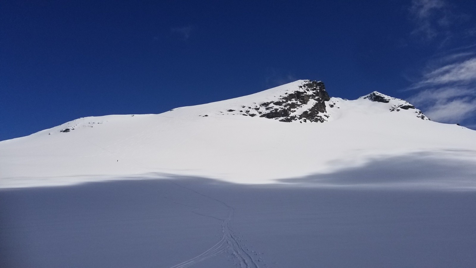 Sommet du Ruitor dans le rétro après nos péripéties
