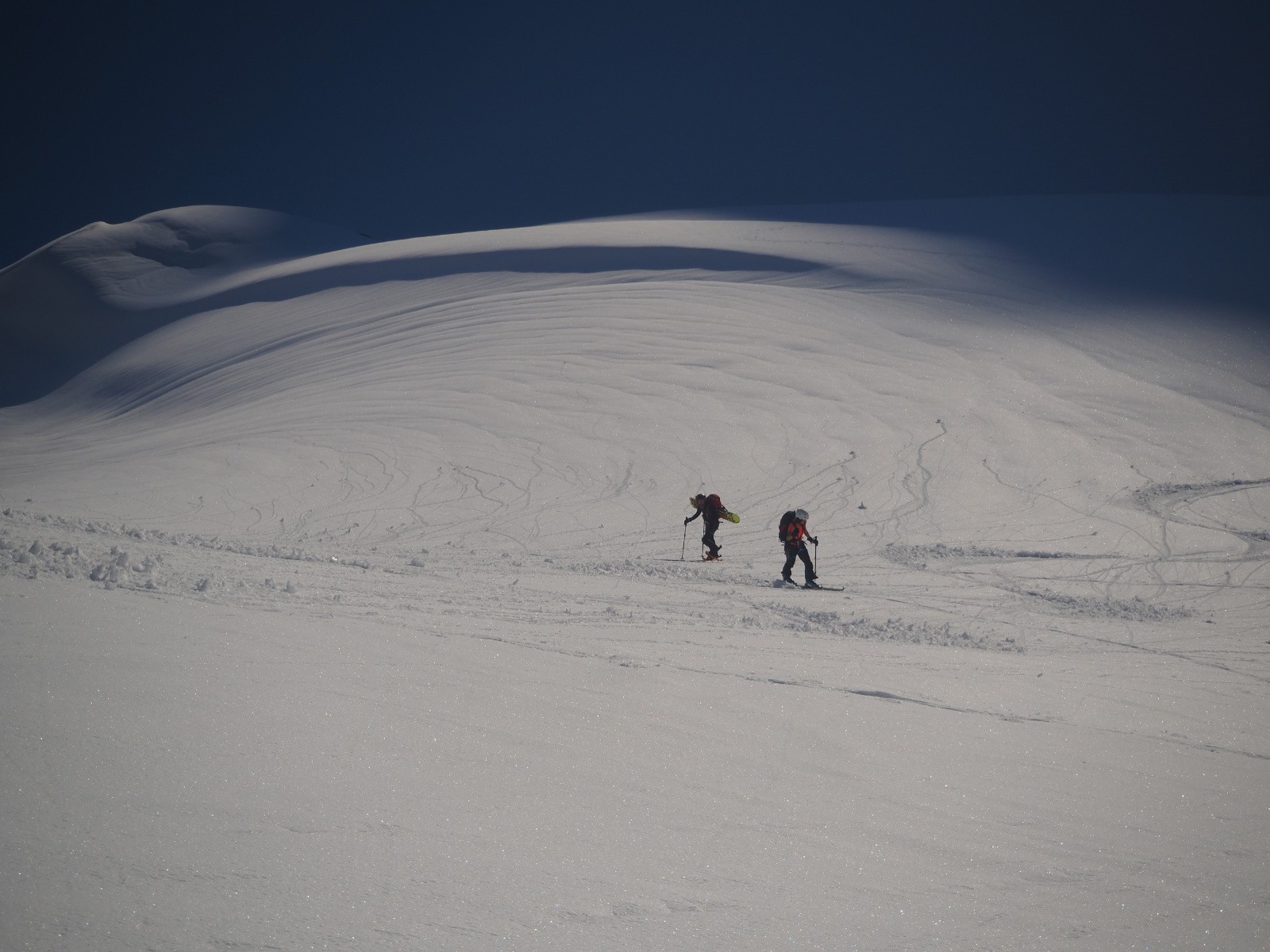 Montée sur le glacier des Evettes