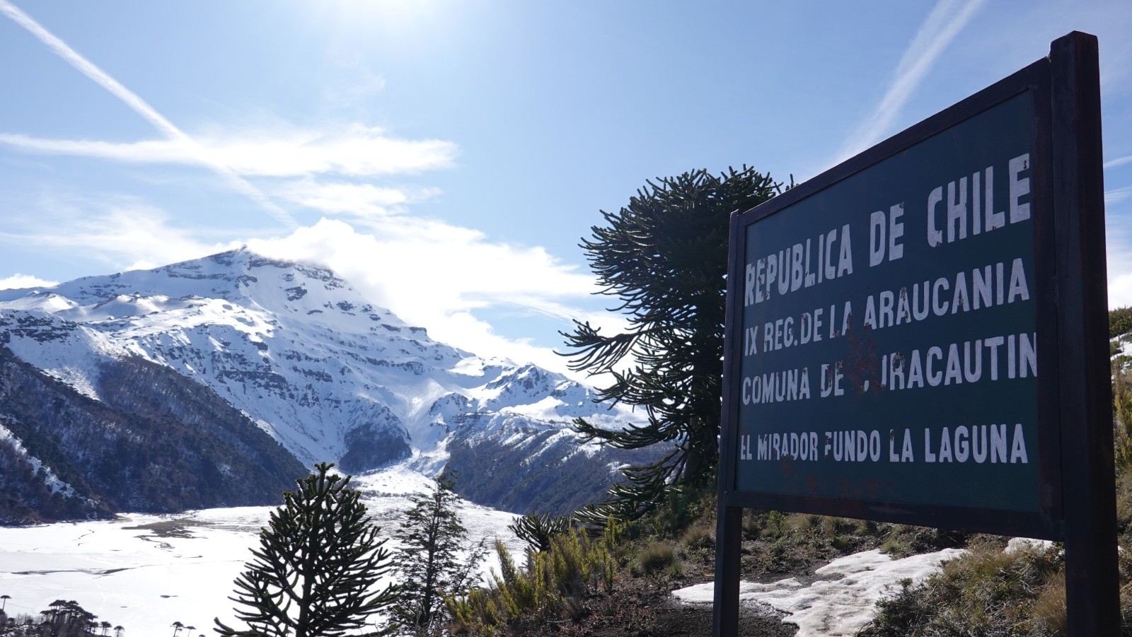 Nous sommes bien au Chili avec le volcan Tolhuaca