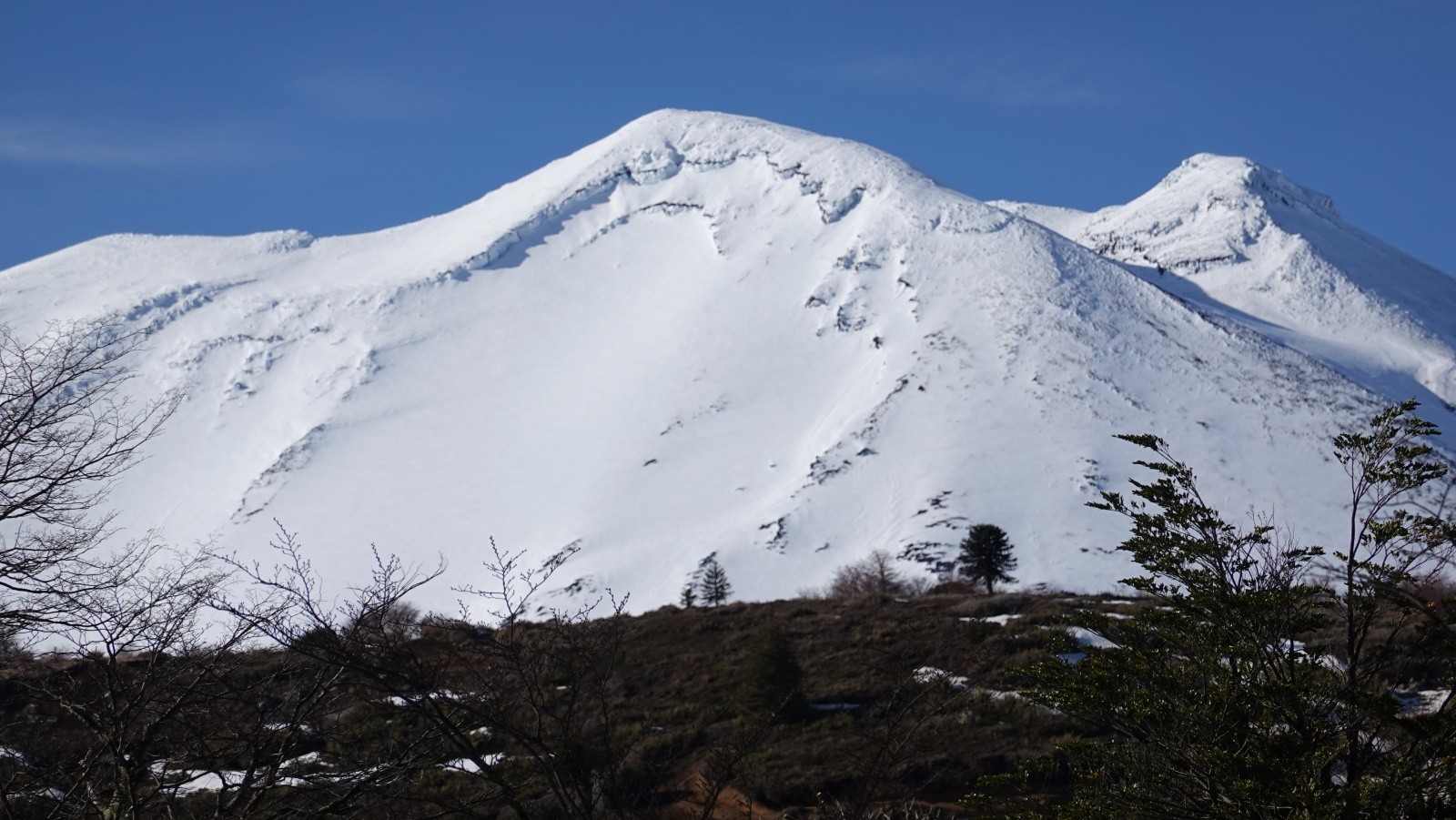 Le volcan Lonquimay et son itinéraire NW pris au téléobjectif