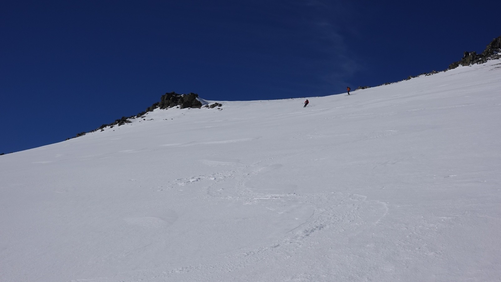 Début de de seconde descente en bonne neige