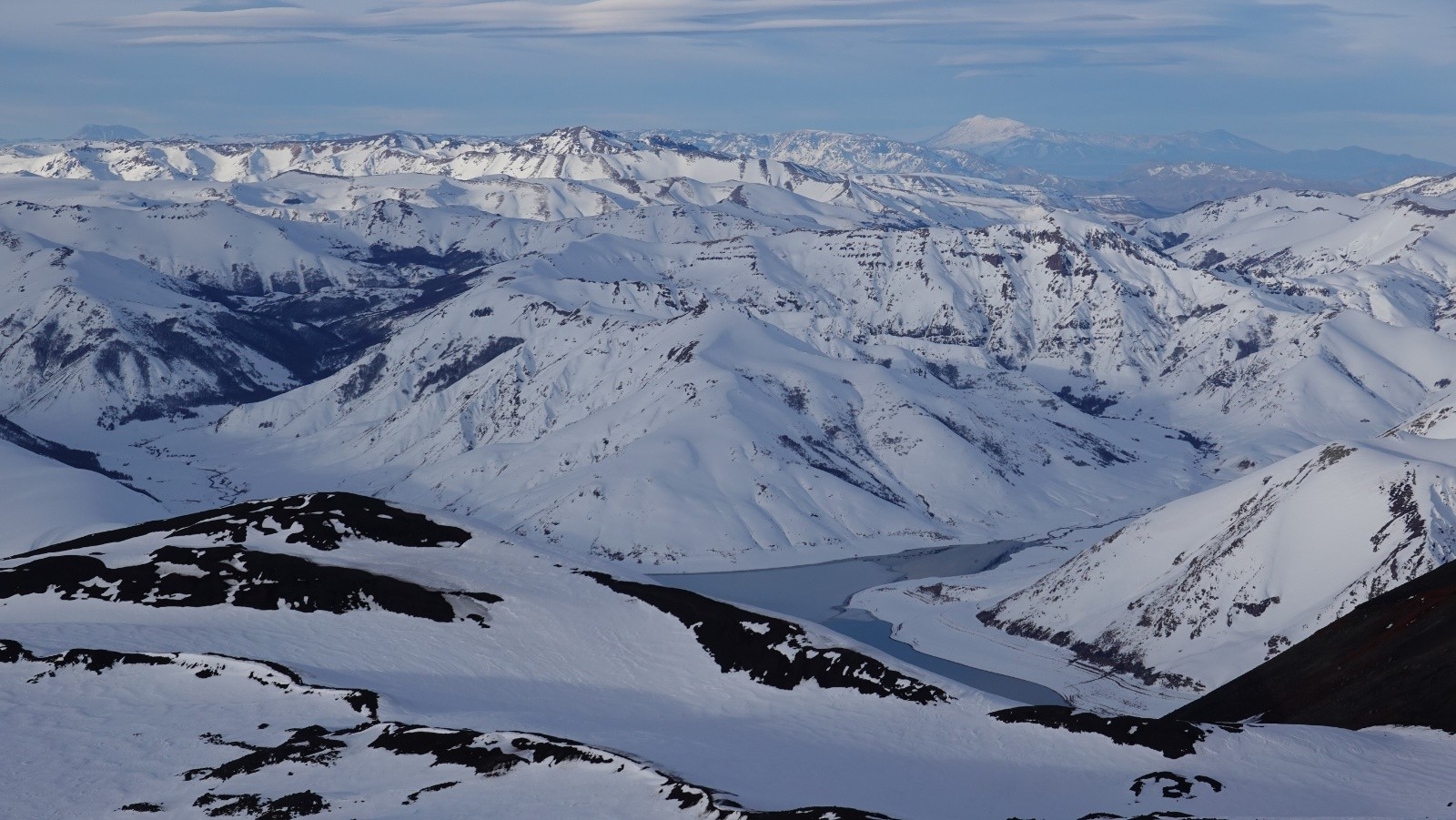 Panorama vers l'Argentine et les méandres de la Laguna de Laja