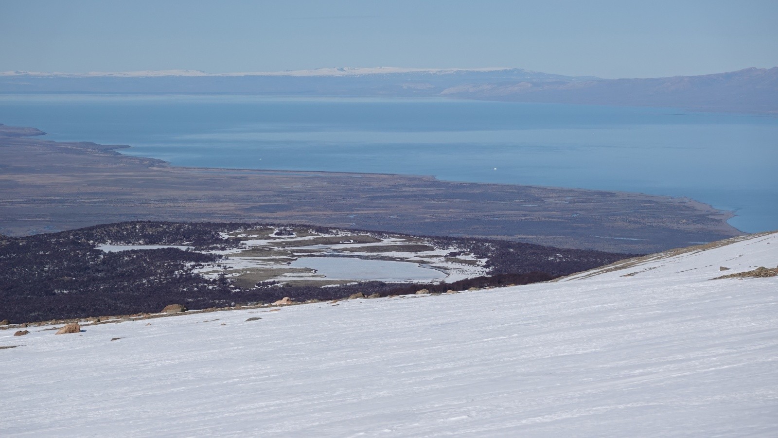 Laguna Gemelas et Lago Viedma pris au téléobjectif