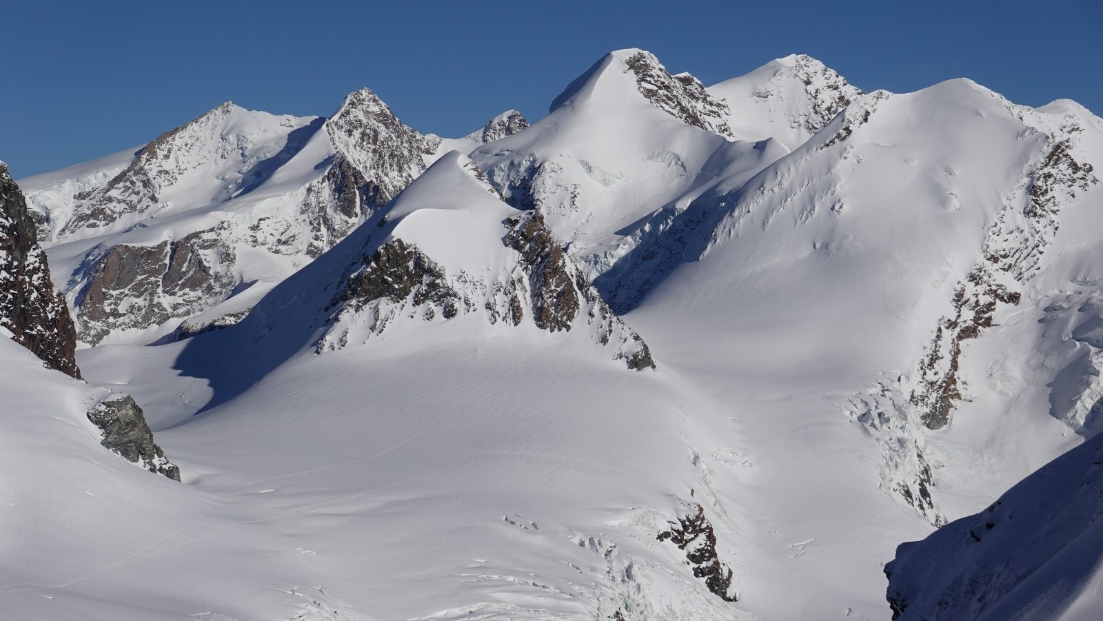 Panorama au téléobjectif depuis la Nordent à Castore