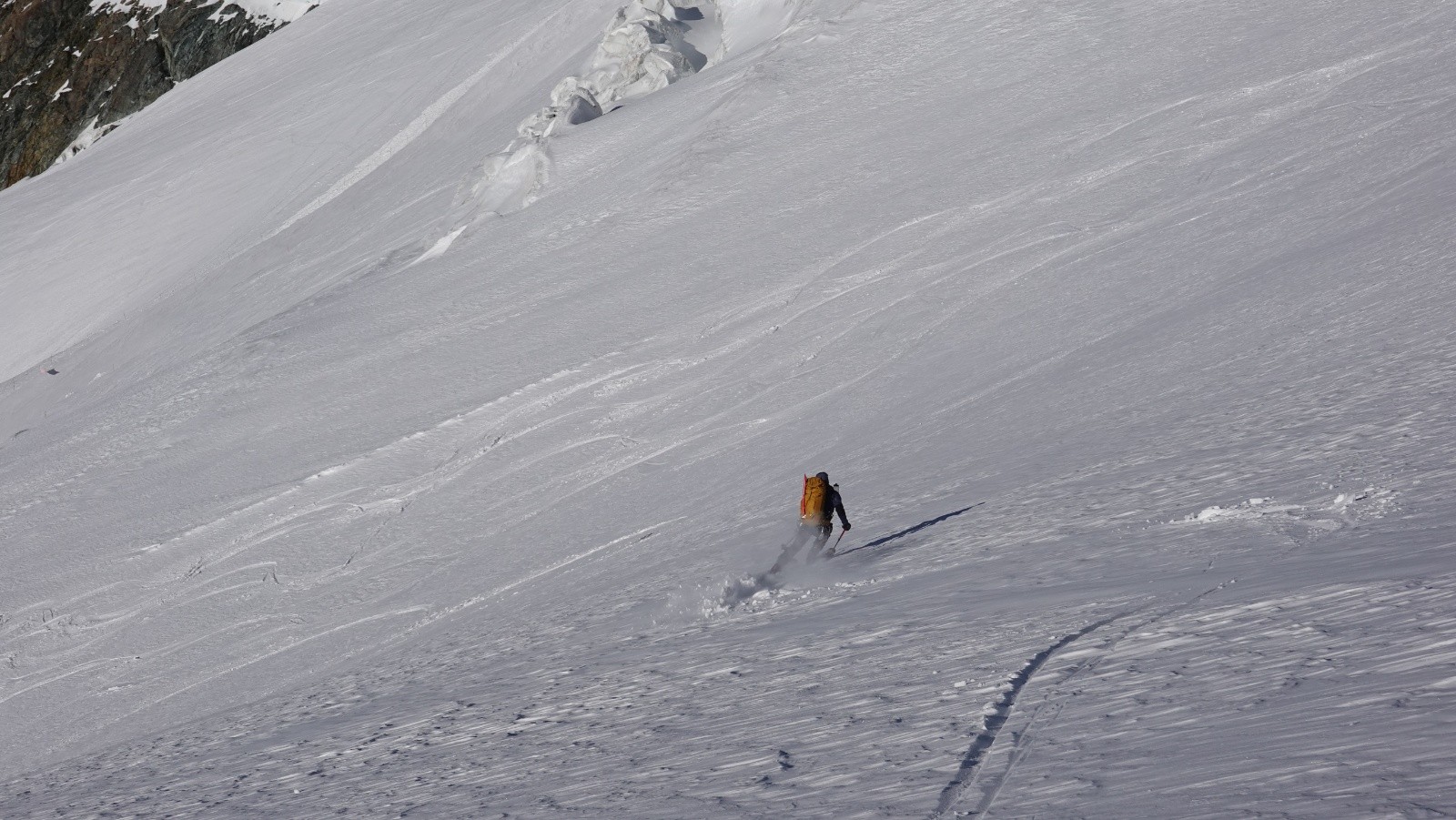 Bernard dans la descente de Gobba di Rollin