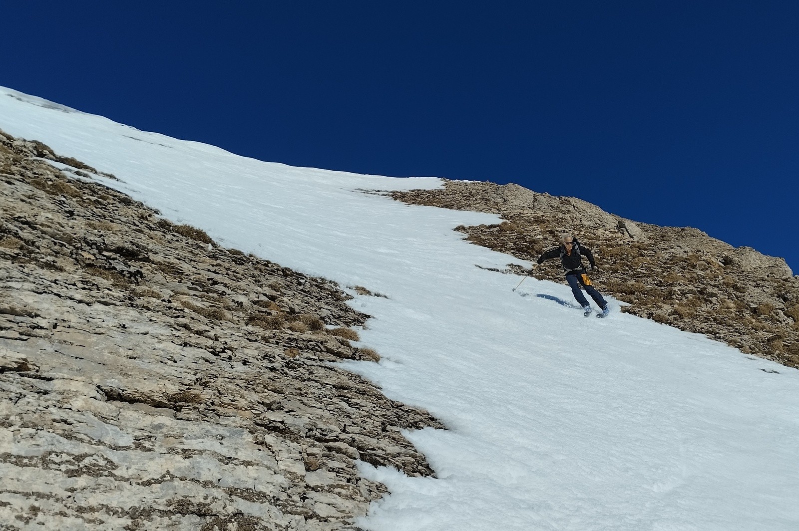 Départ dans la face Sud (photo Brice)