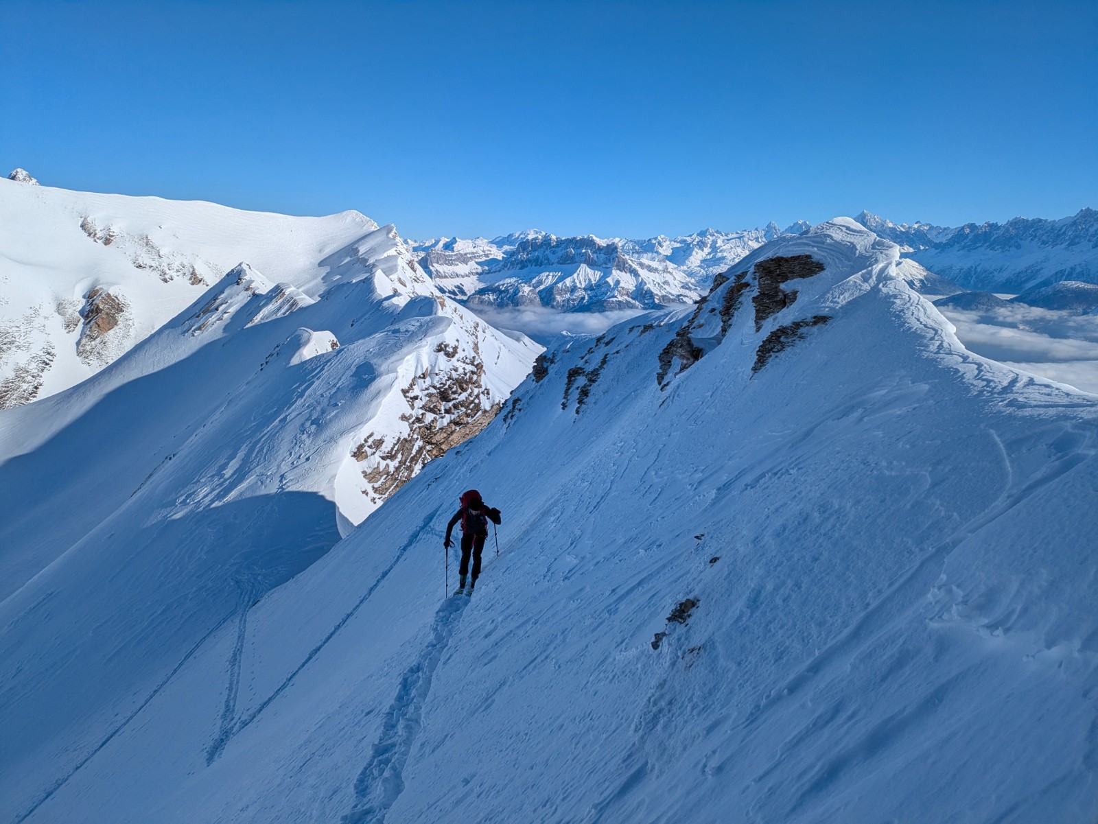 Fin de la montée, versant Nord sous la tête de Paccaly