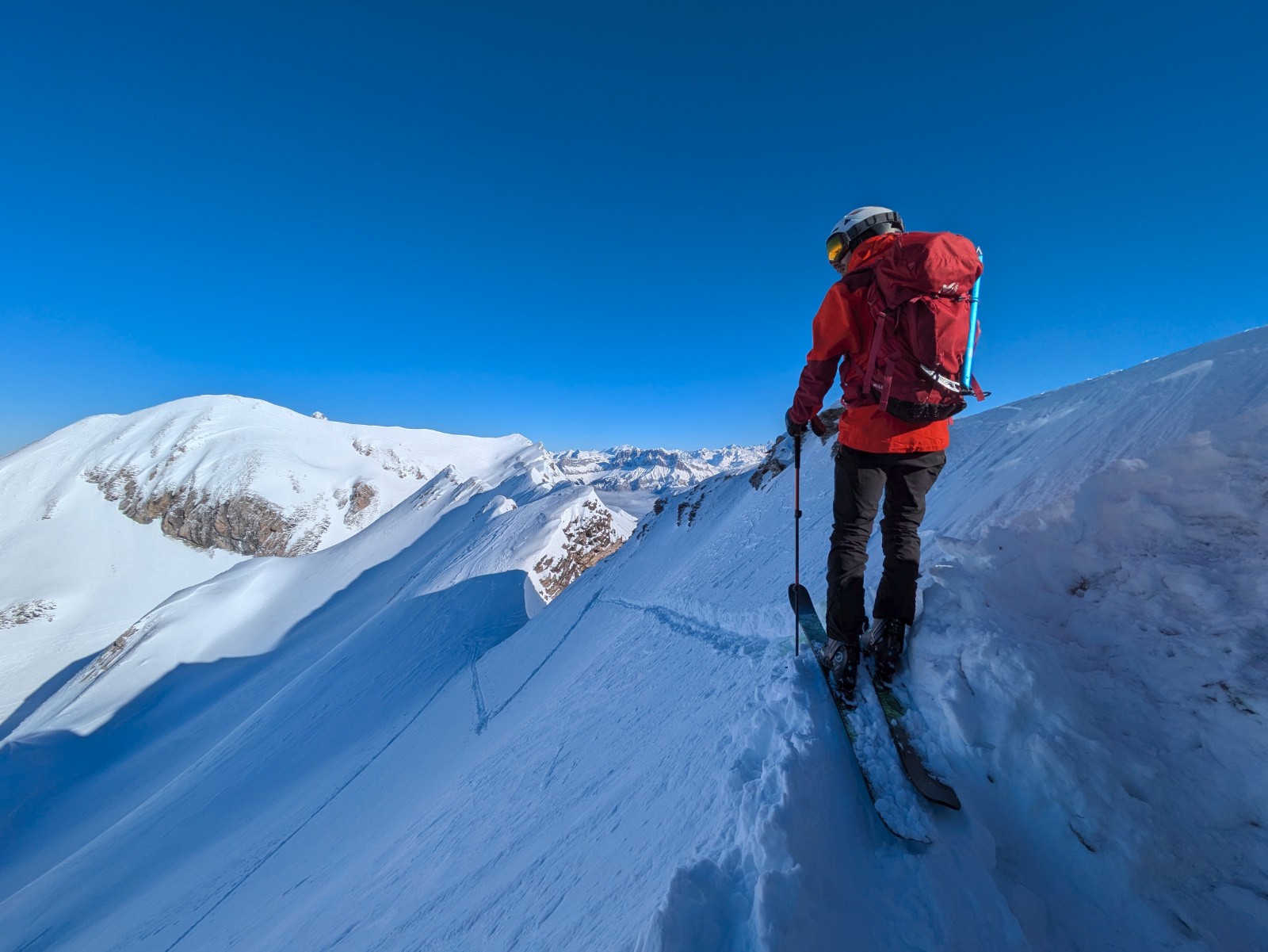 C'est parti pour la descente après un pique-nique au soleil