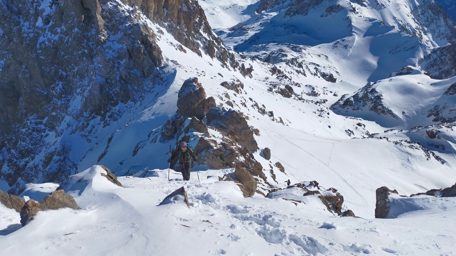  J2 Arête finale du Gd Galibier (Ht du couloir de la Clapière à gauche)