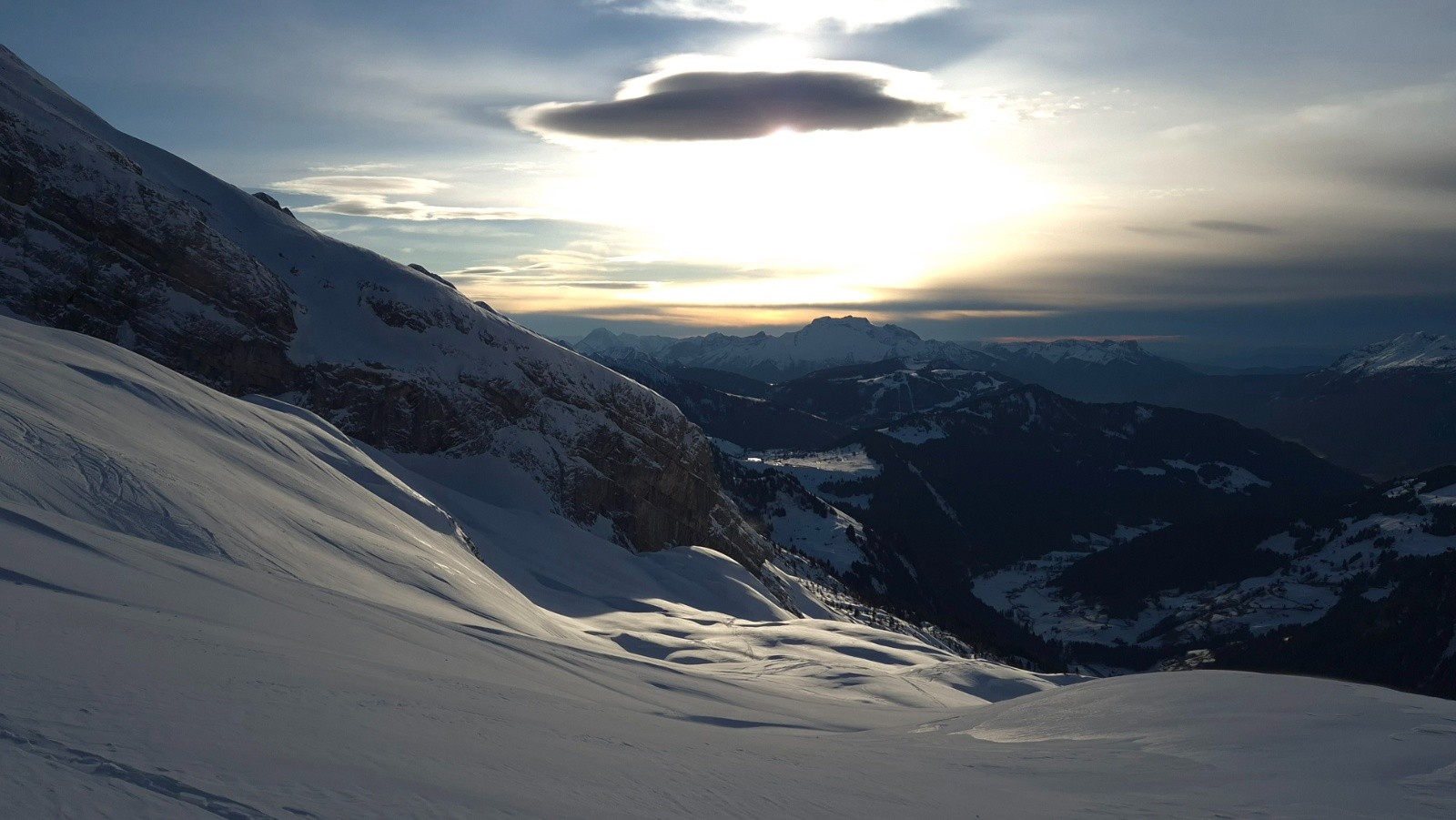 Coucher de soleil depuis le refuge de la pointe Percée&nbsp;