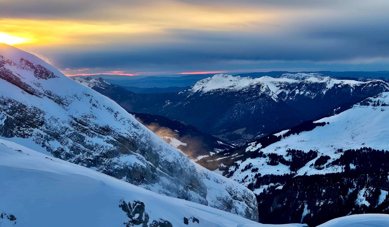 &nbsp;Coucher de soleil vers le Grànd Bornand
