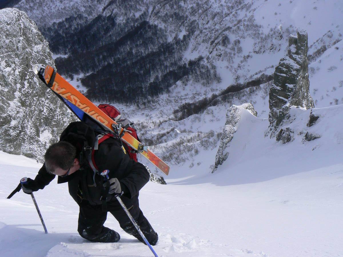 en haut du Moine : à pied et sans crampons c'est long.