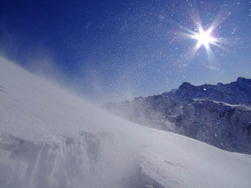 col du rasoir : beaucoup de vent dans la combe