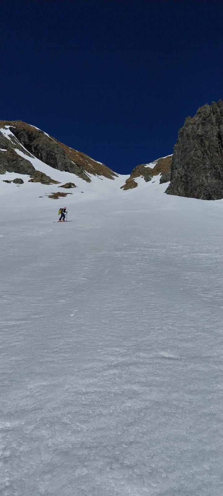 Le couloir S du grand replomb vu d'en bas 