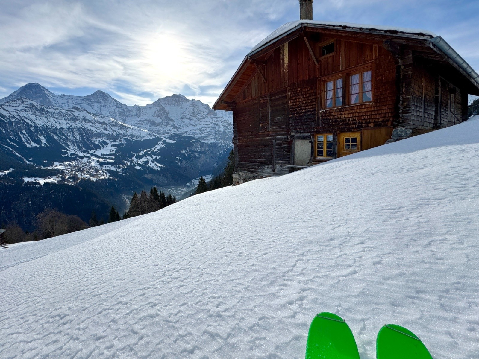 Départ de Sulwald face à Eiger-Mönch-Jungfrau