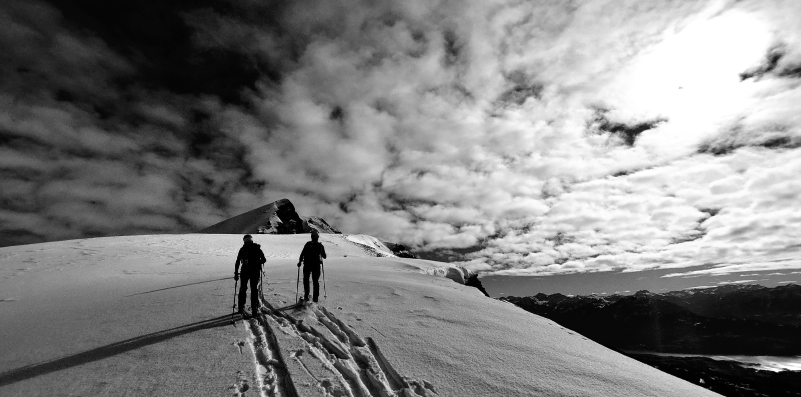 retour vers 2310m pour l'entrée du couloir 