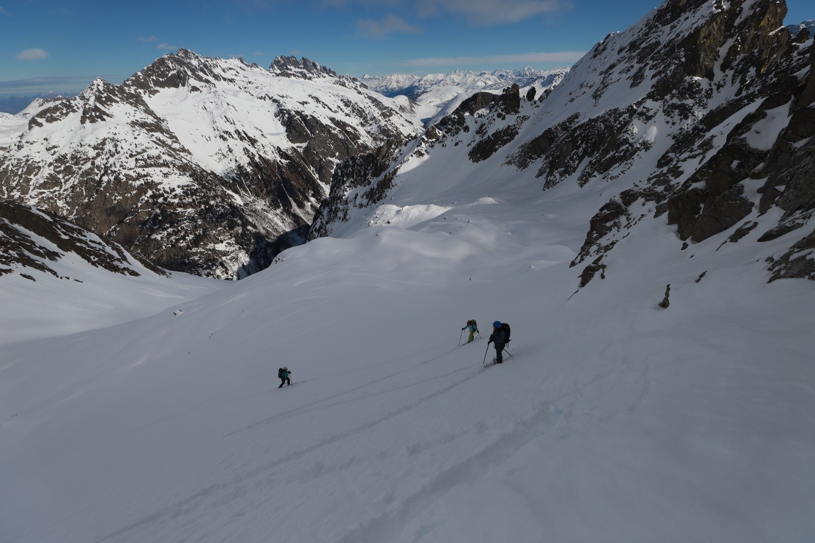 Versant Nord : petite remontée vers le pente suspendue 