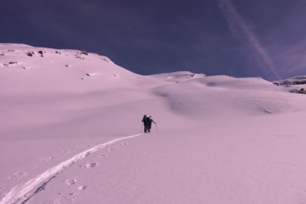 Montée Pte Mitraille : Pas une trace pour monter le vallon. Rare!