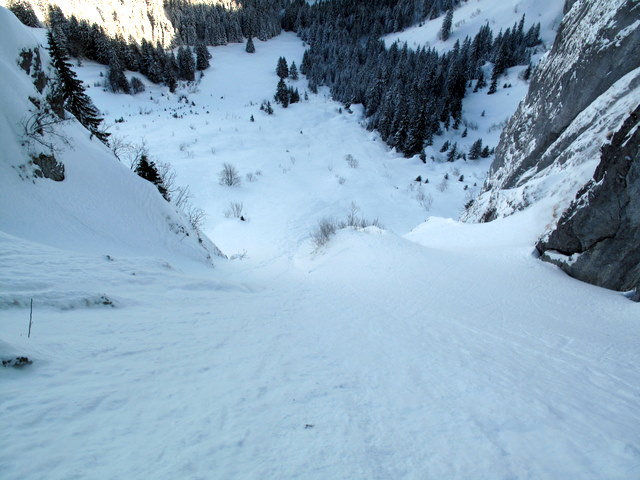 La fin du couloir : Poudreuse sur fond très dur