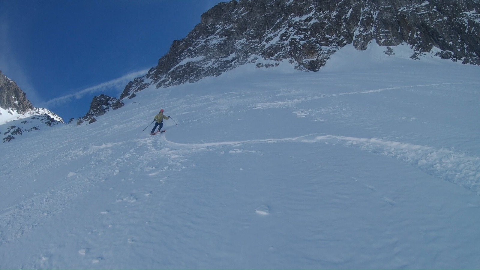 &nbsp;Clément descend du col Sud du Gleyzin