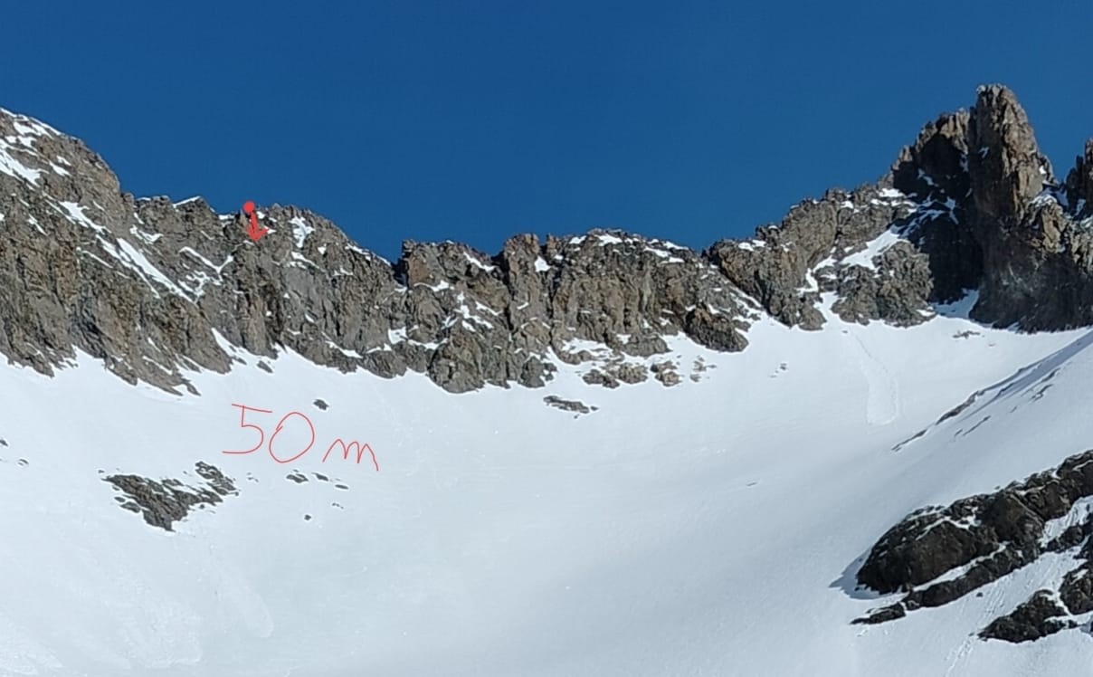 Vu du rappel depuis la face sud.