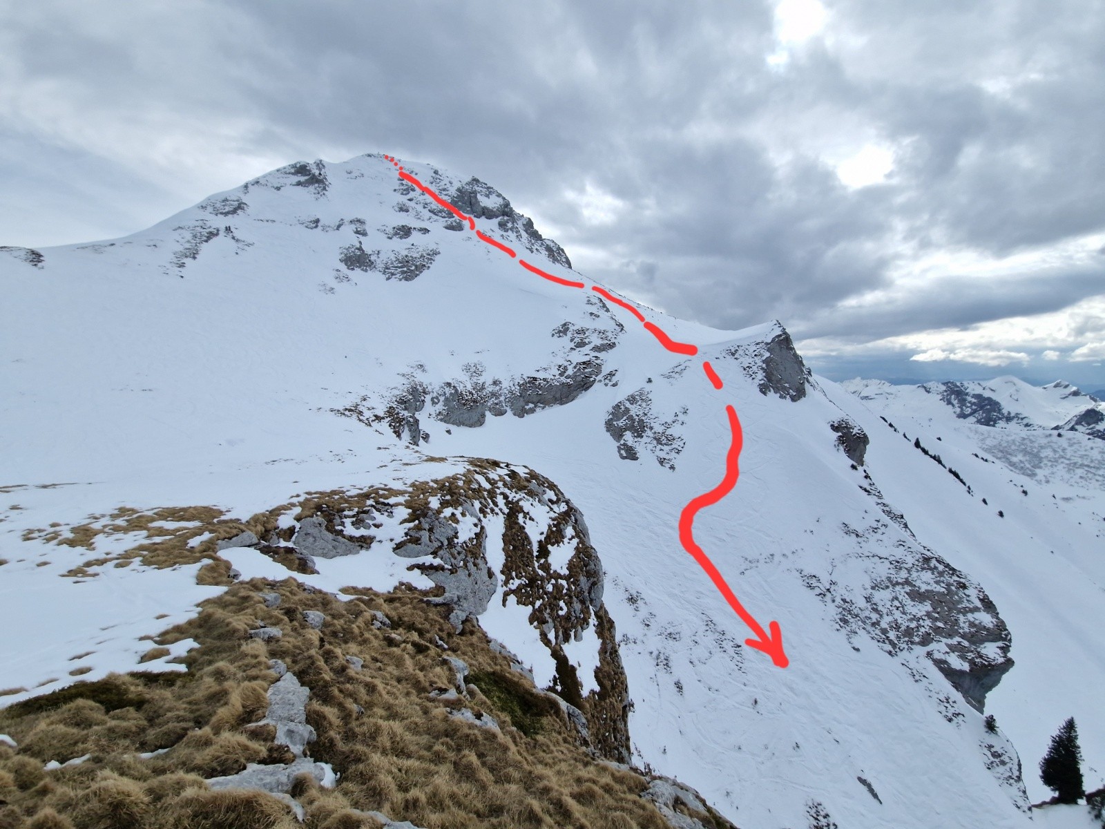 Pointe de la Sambuy, descente directe -> Linguale