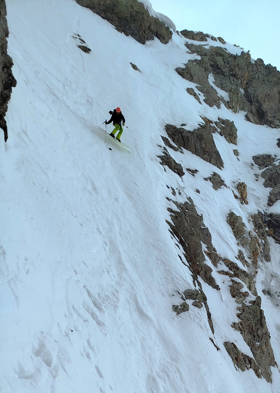 Partie haute du couloir coudé - poudreuse en RD 