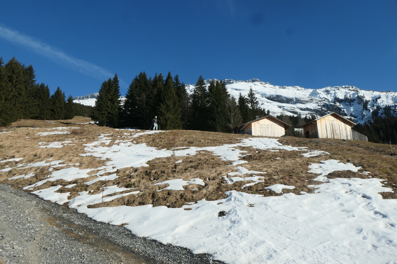 Aire de déchaussage du moment vers 1230m 