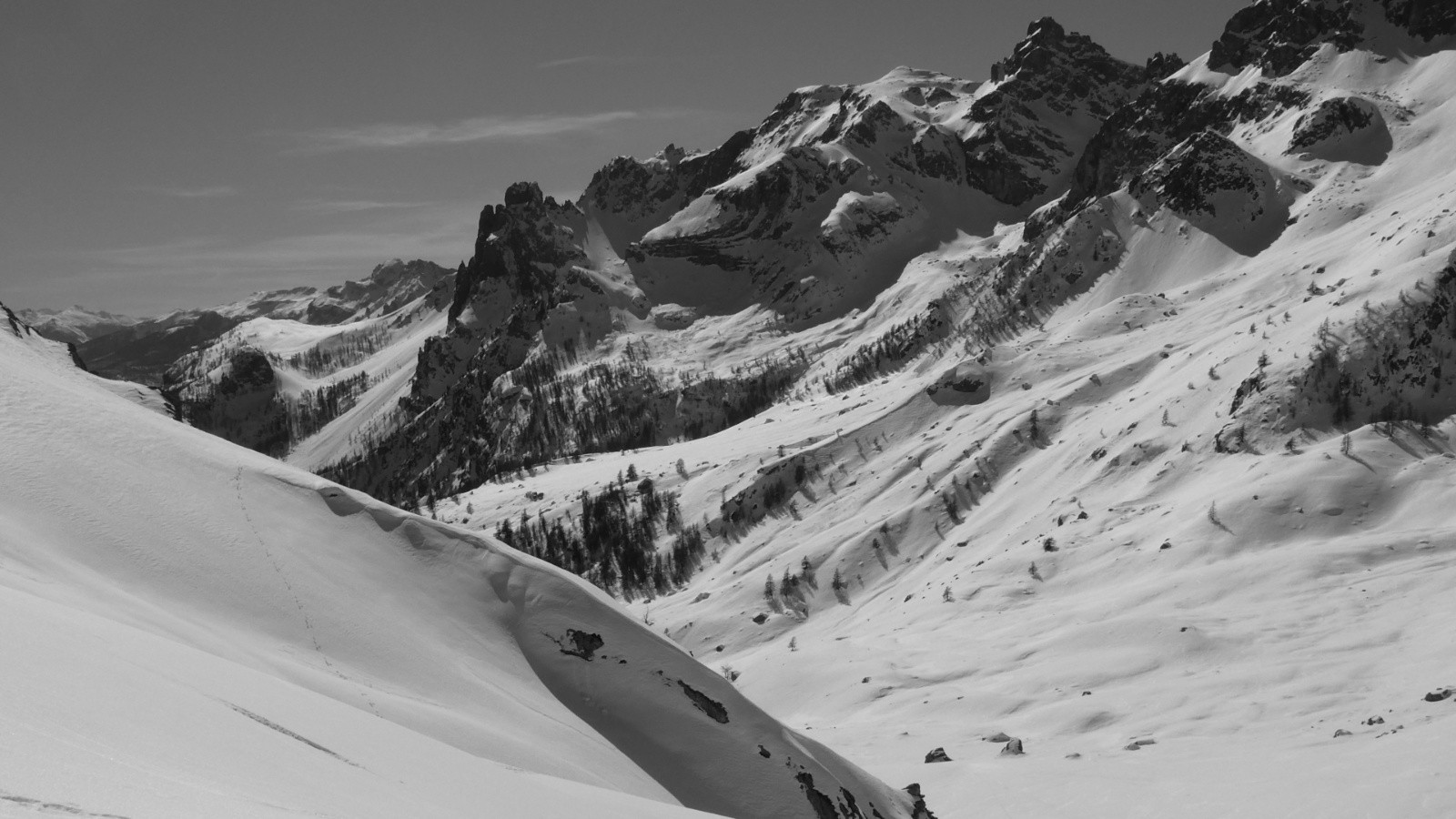 J4 au dessus du Vallon de Trancoulette en montant à la Croix d'Aquila