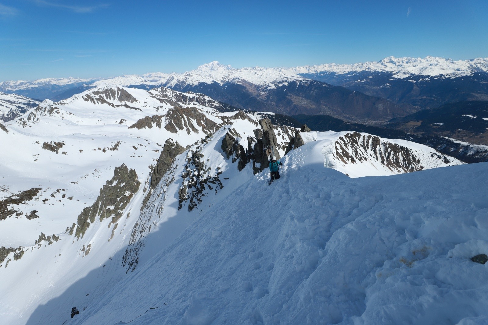  Noémie sur l'arête finale Nord du Rognolet