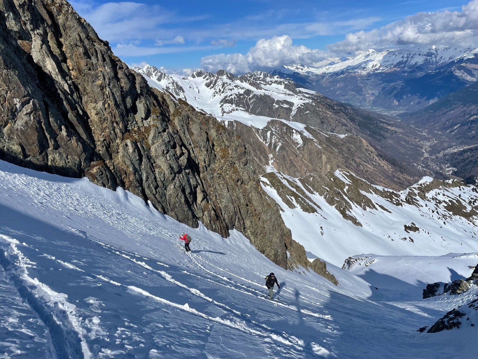 Dans la partie la plus raide de la combe