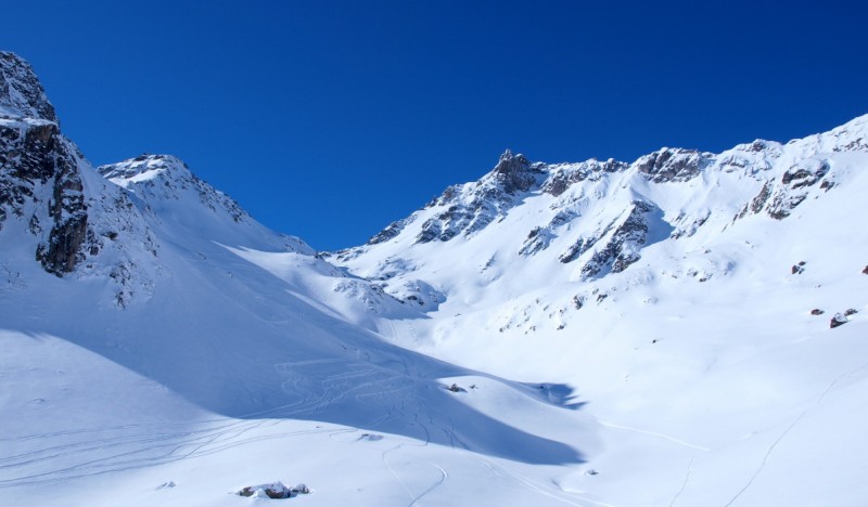 1ère descente : combe nord du col de la Charbonnière