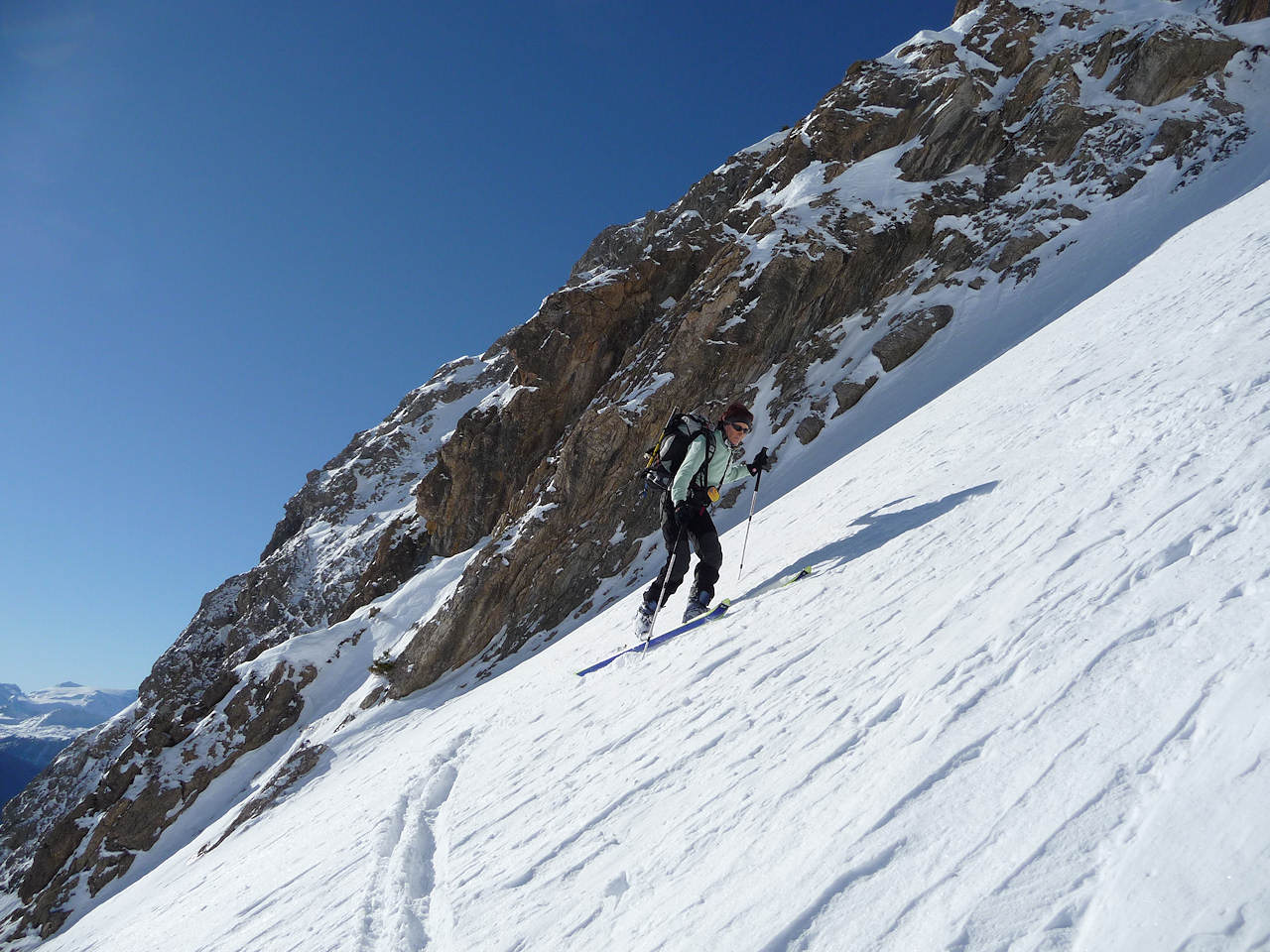 A l'attaque du couloir : Pour l'instant, ça passe à ski