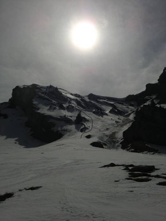 Tracé de la face Nord du Dôme de Pouilly