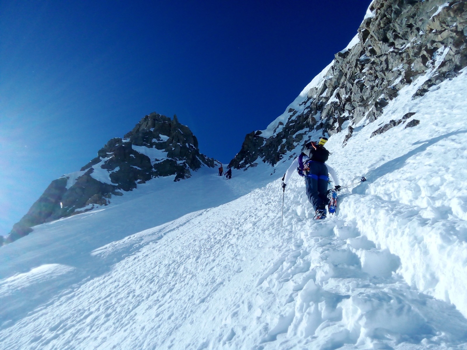 La rampe en haut du couloir menant à la brèche de la Plate des Agneaux&nbsp;