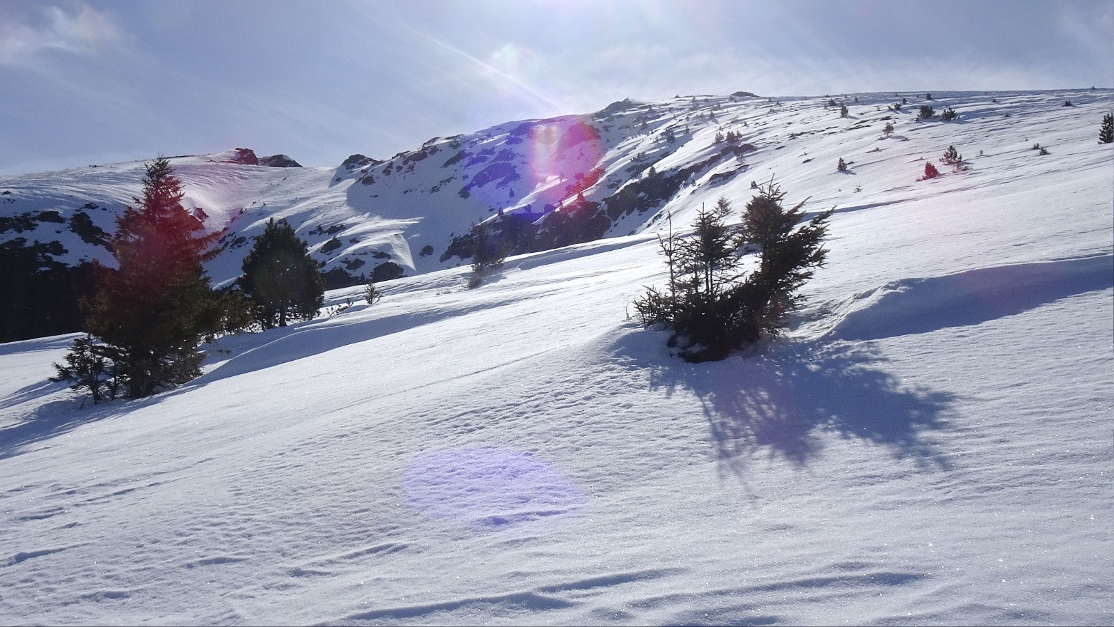 Paysage hivernal sous la crête des barres.