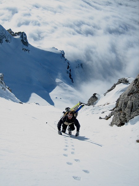 Montée Trelod : Mick dans la fin de la montée au Trelod