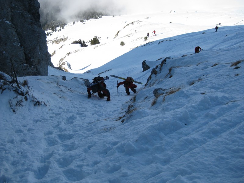 couloir : tête baissée dans le pentu!!!!!