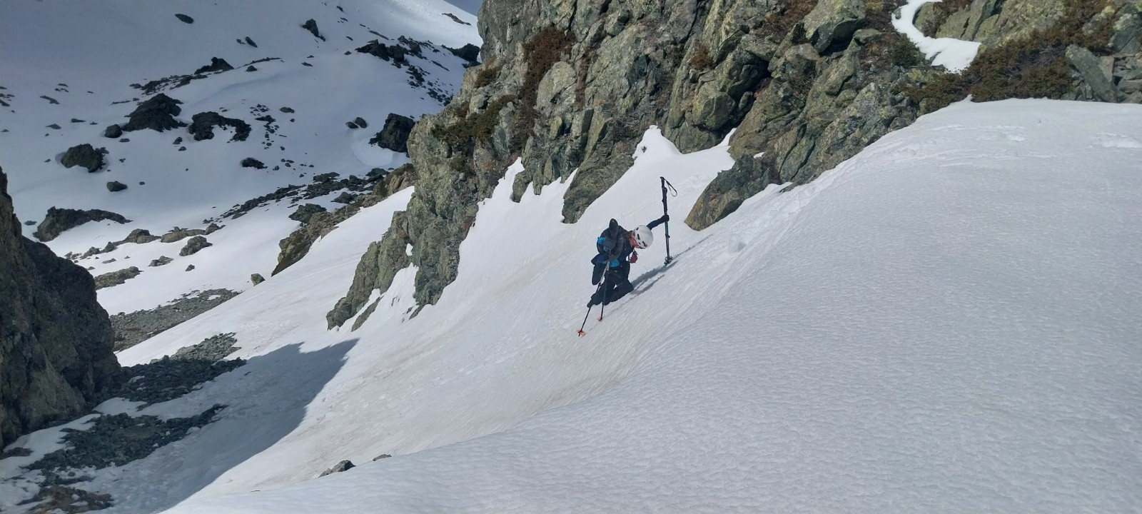 &nbsp;sortie du couloir S de la croupe ouest du Sorbier