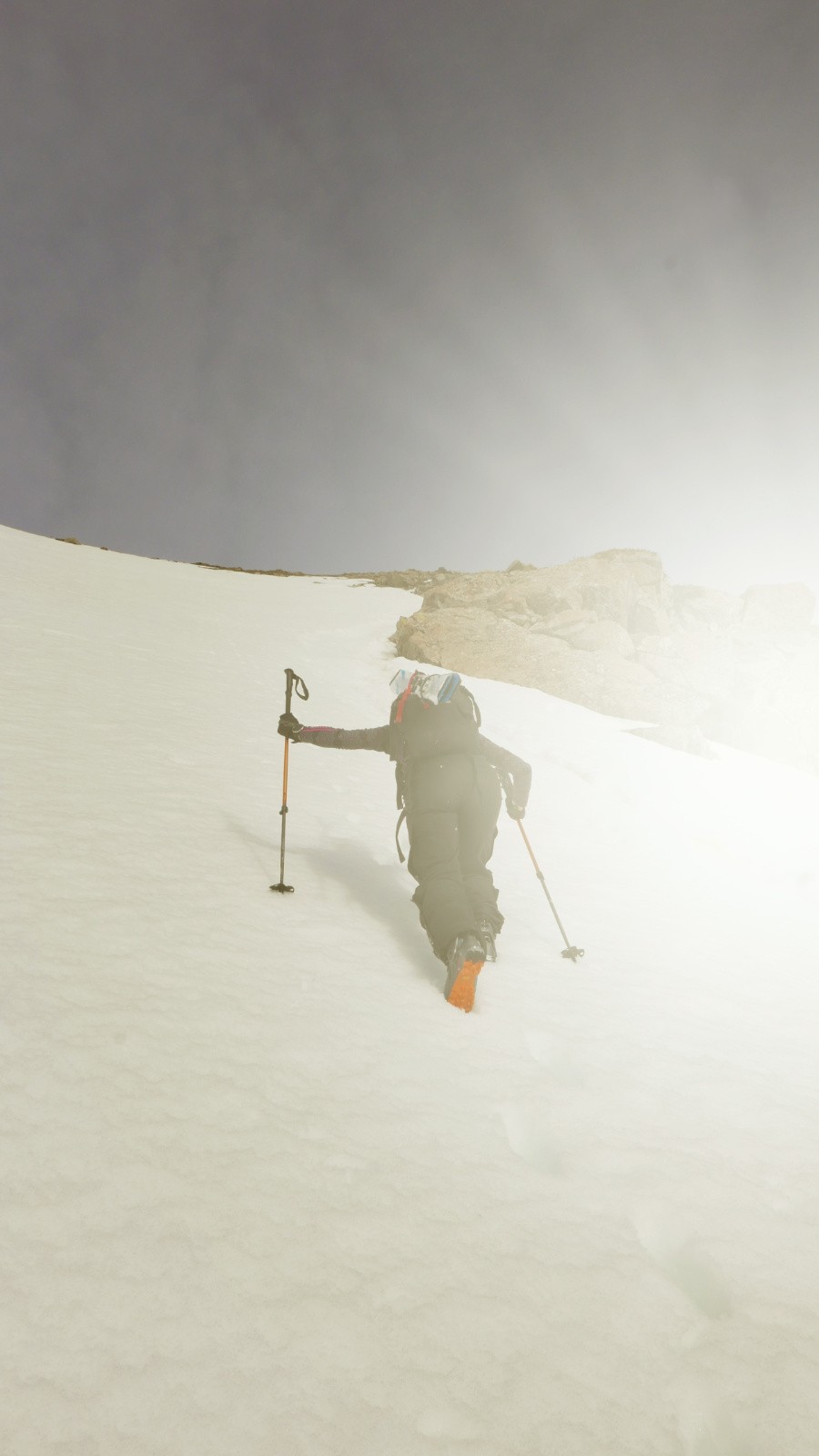 100 m skis sur le sac.