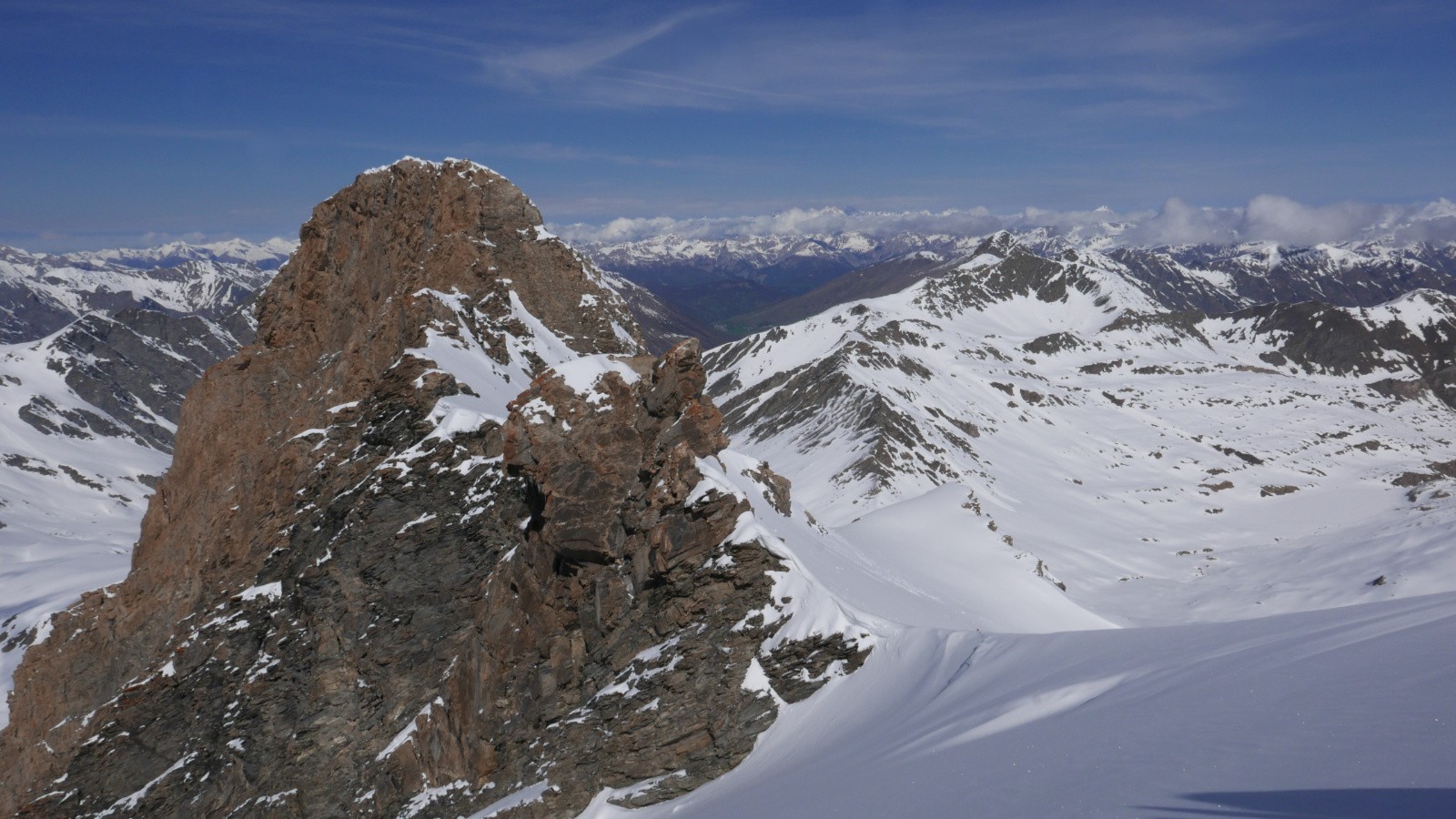 Depuis Rocca Rossa, vers les Écrins.