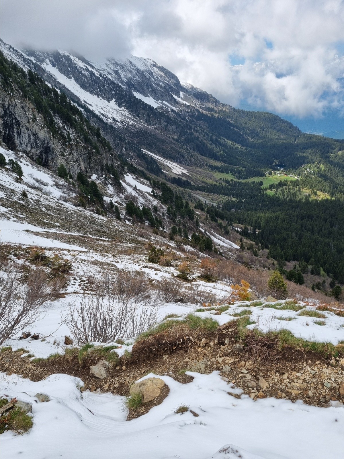La descente vers le Poursollet, déchaussage&nbsp;