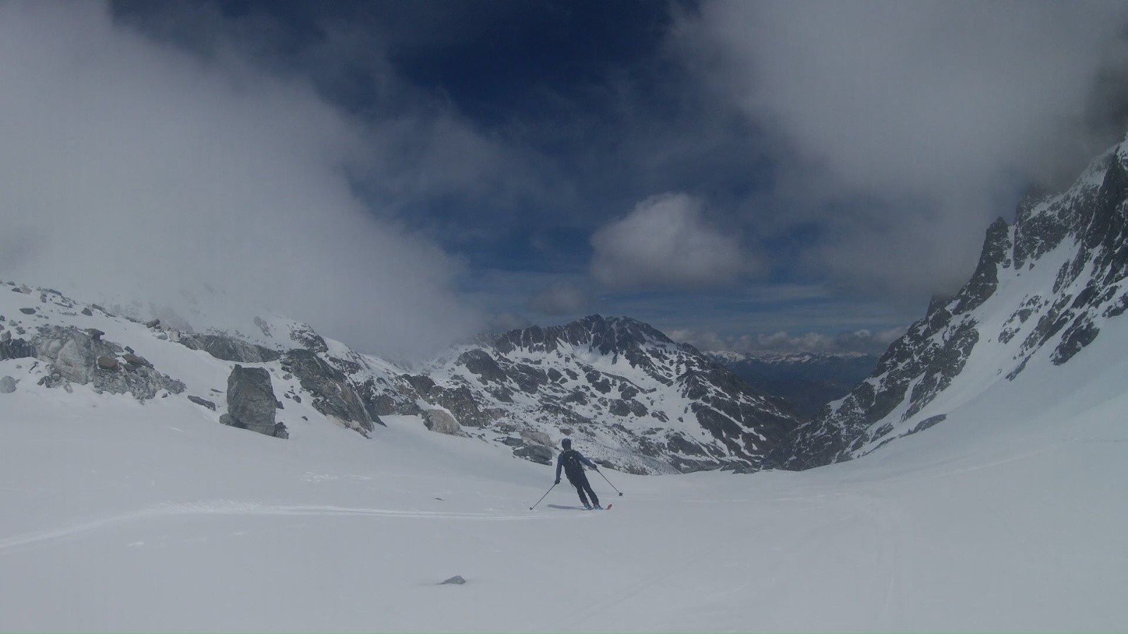papa descente sous aiguilles d'argentière