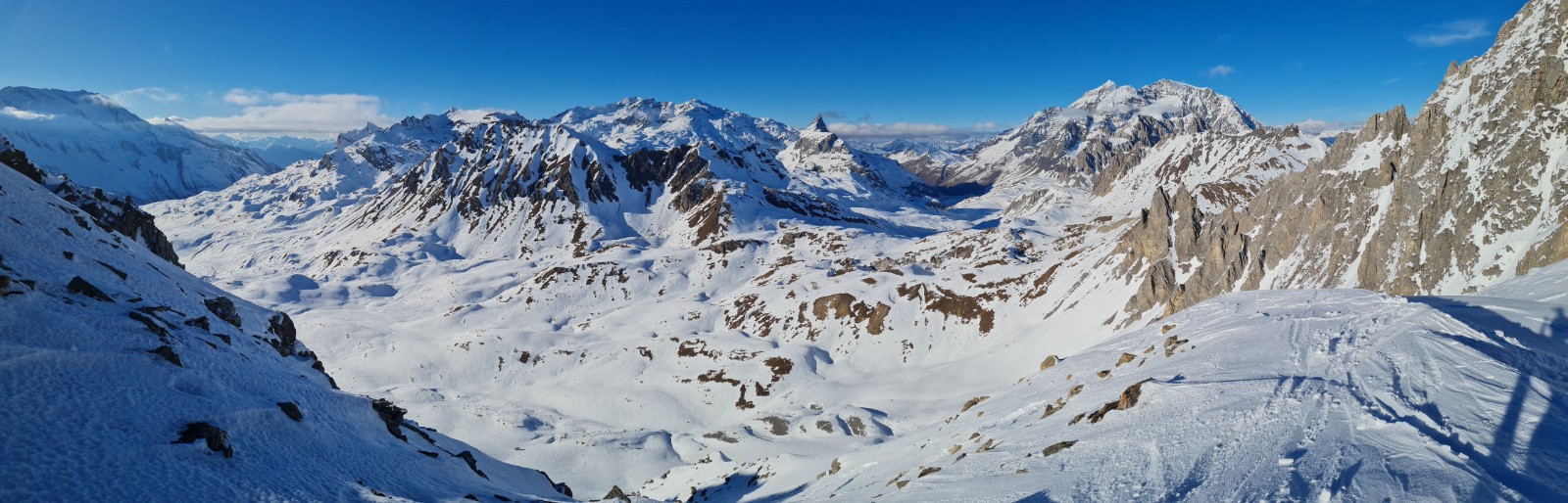 Face au sommet de Bellecôte et à la Sache