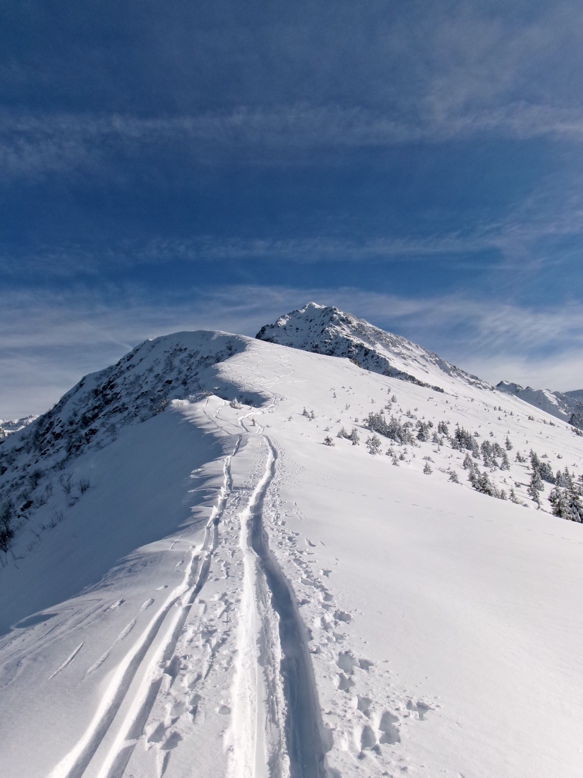 L'arête vers le sommet et Grands Moulins