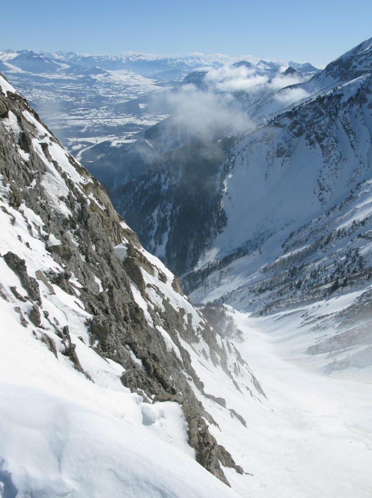 Vue vers le sud : Col Bayard et le couloir