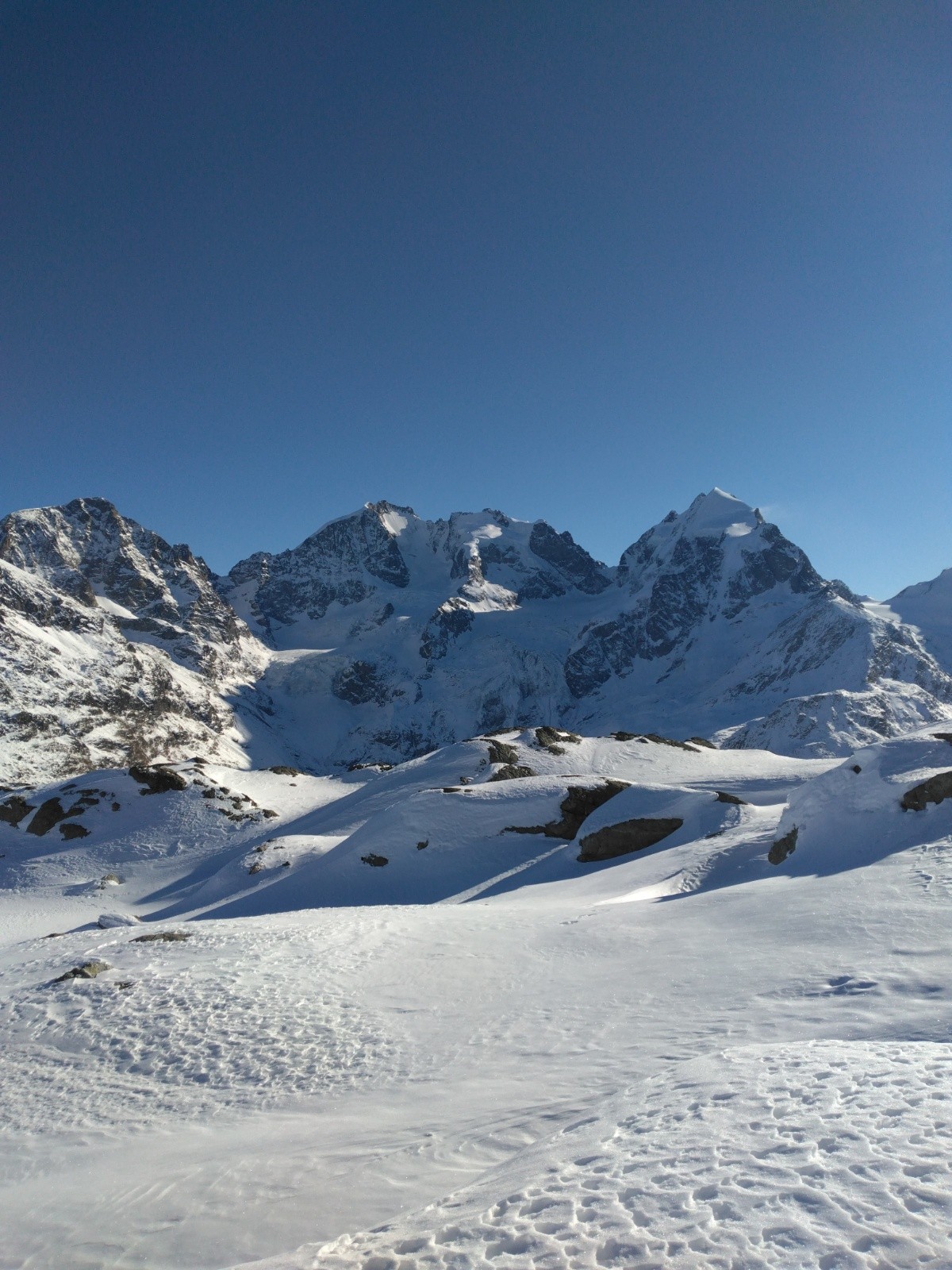 Les stars : Piz Morteratsch et Bernina